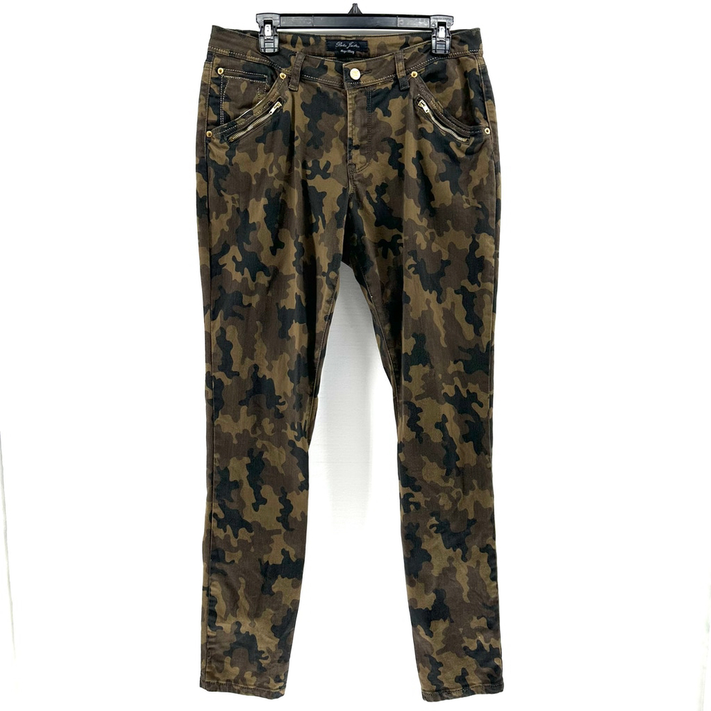 Poetic Justice MAYA SKINNY Women's 30 Curvy Fit CAMO ROCKER Stretch Jeans 12 - Picture 2 of 10
